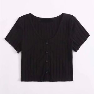 Button Up Short Sleeve Cardigan Top